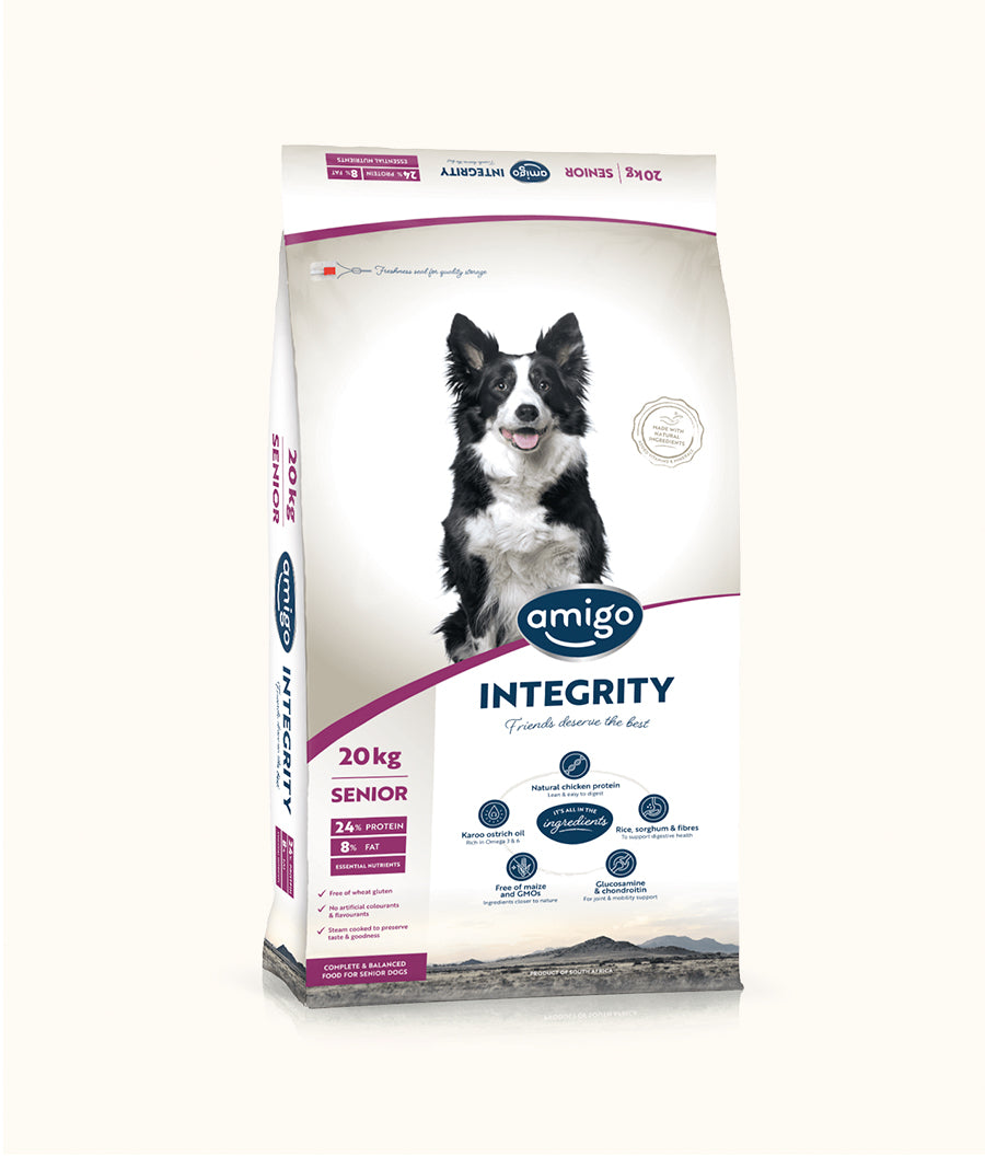 Amigo Integrity Senior Dog Food 20 kg | Dashing Pets