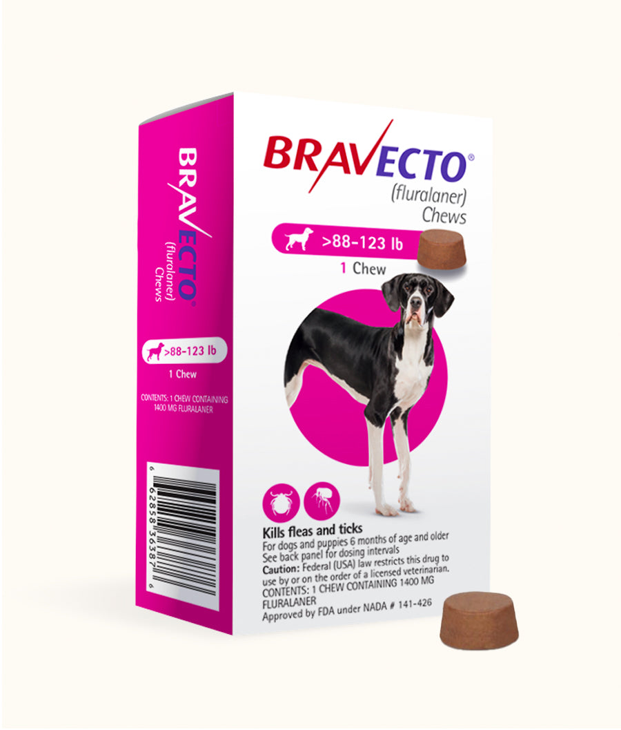 Bravecto® Chewable Tablets for Extra Large Dogs (40kg-56kg) Back | Dashing Pets