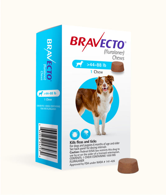 Bravecto® Chewable Tablets for Large Dogs (20kg-40kg) Side| Dashing Pets