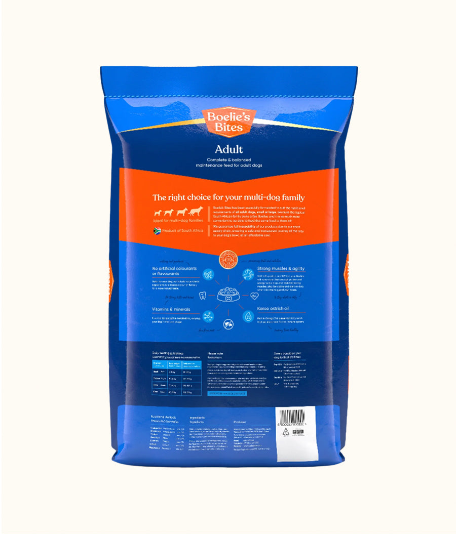 Boelie's Bites Large Breed Adult 25kg back | Dashing Pets