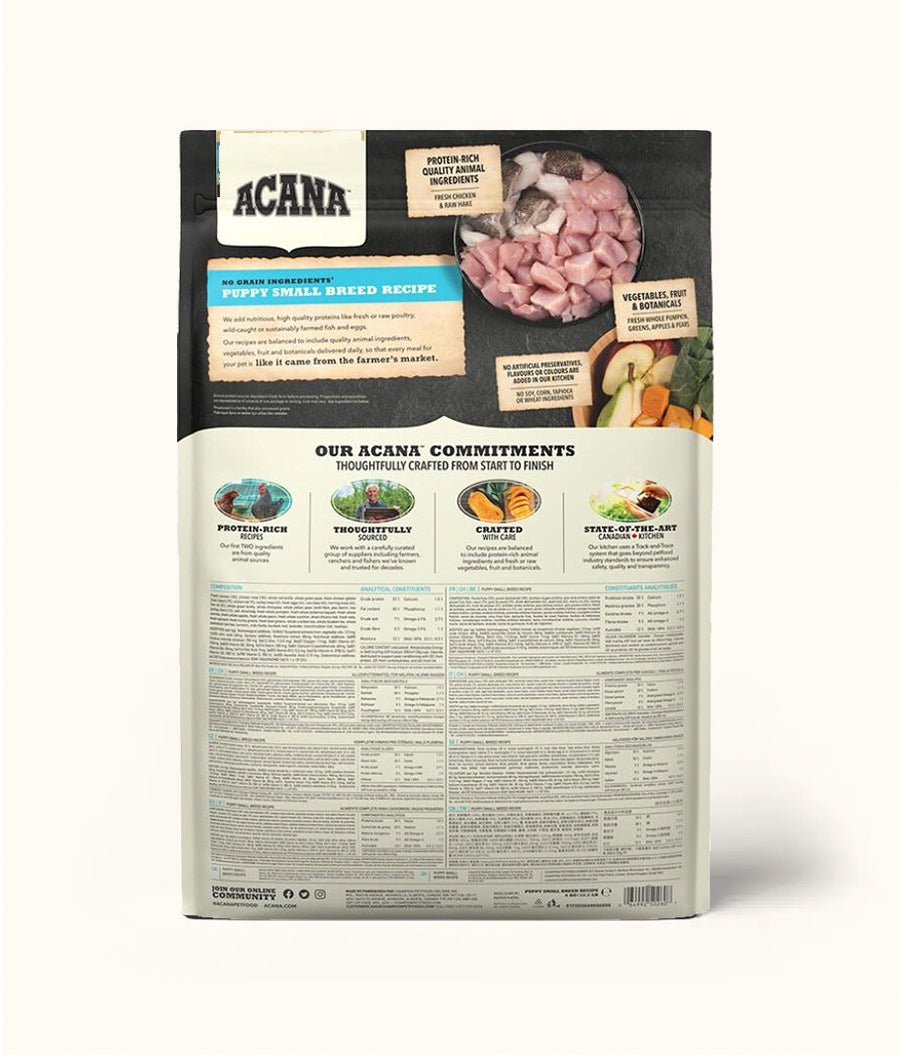 Acana Adult Small Breed Puppy Dog Food back | Dashing Pets
