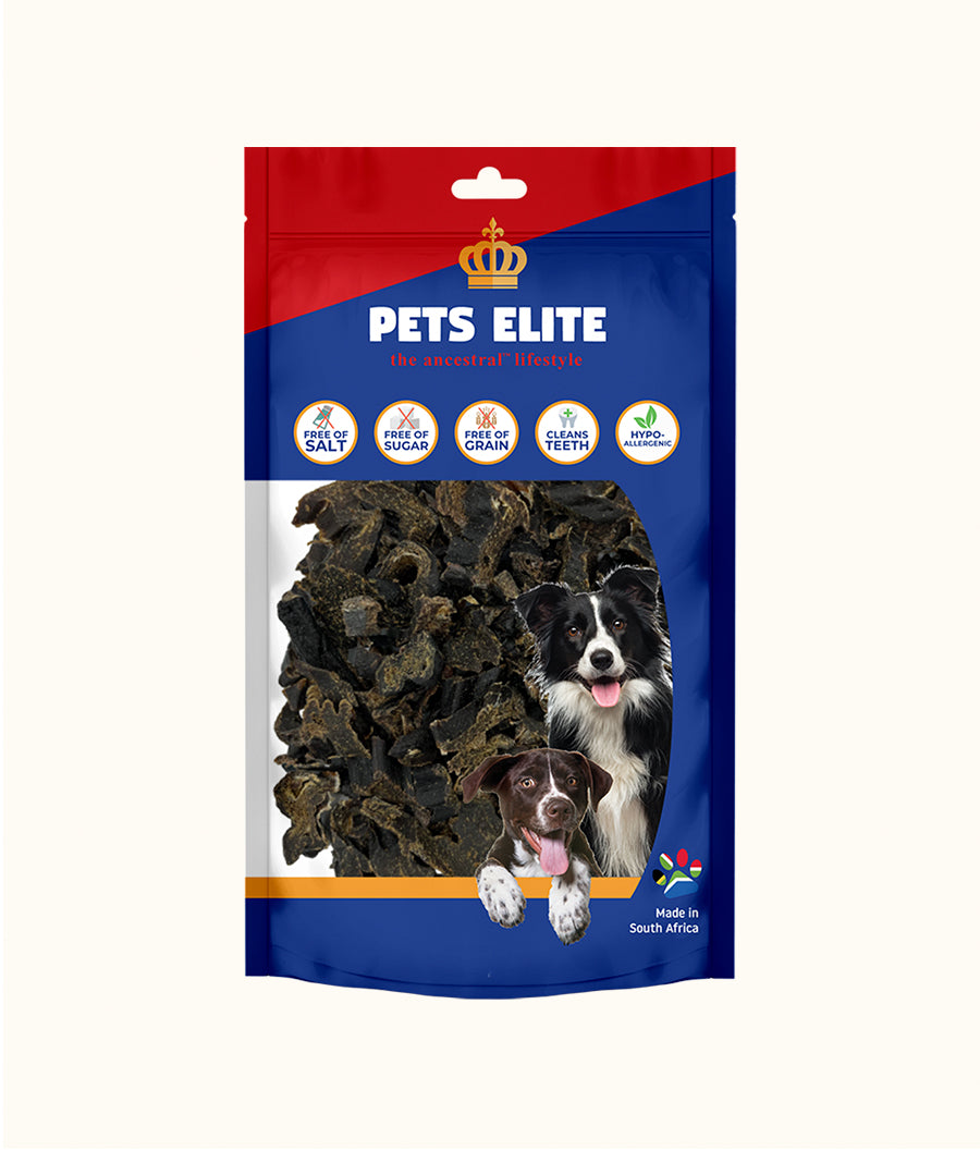 Package of Pets Elite Ostrich Liver Biltong Bite Size | Dashing Pets