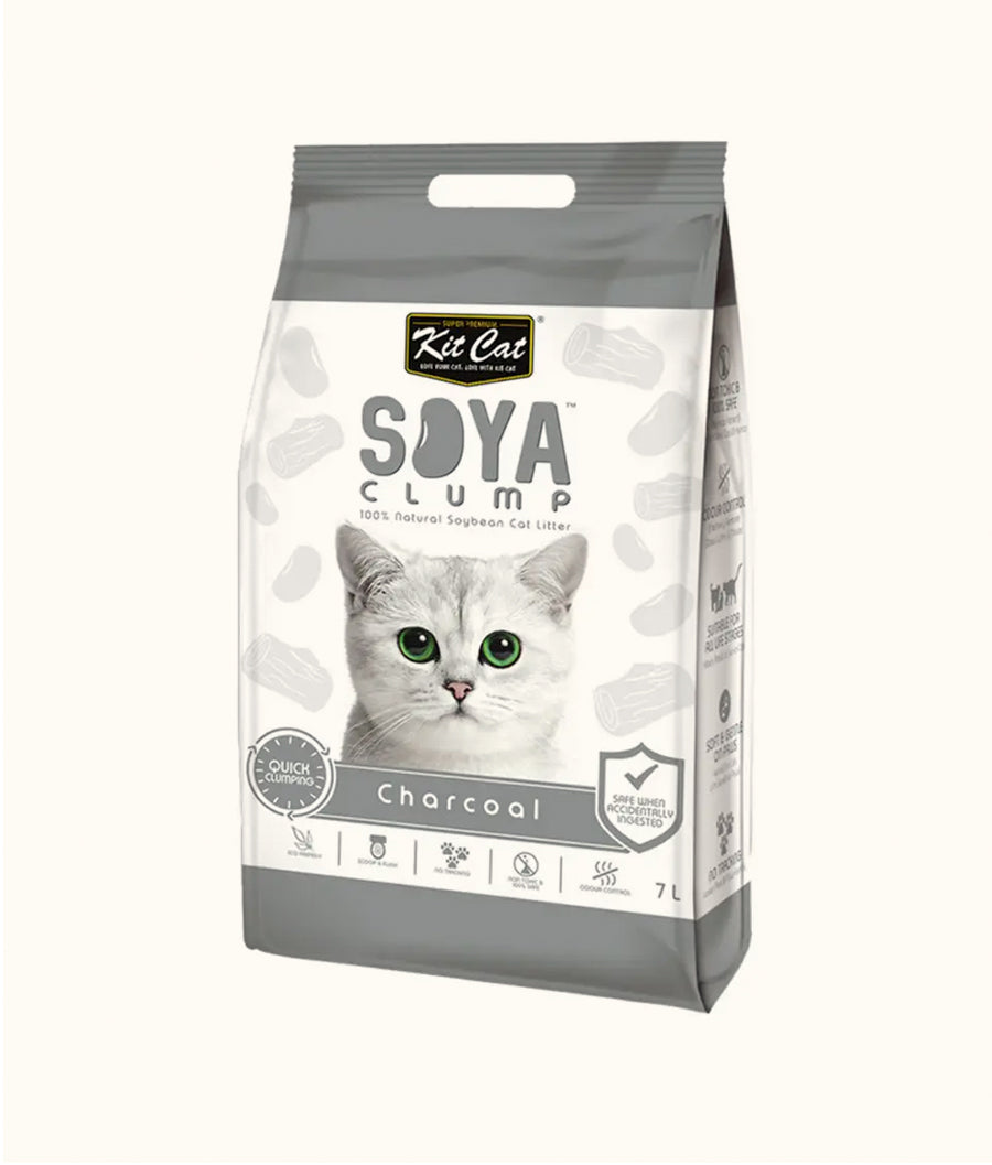 Kit Cat Litter Clump Soya 2.8kg Charcoal | Dashing Pets 
