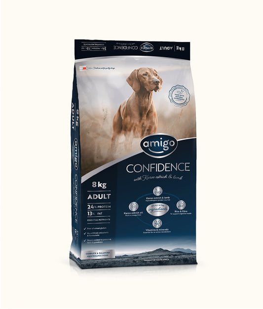 Amigo Confidence Adult Dog Food 8kg | Dashing Pets