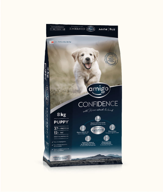 Amigo Confidence Puppy Food 8kg Front | Dashing Pets