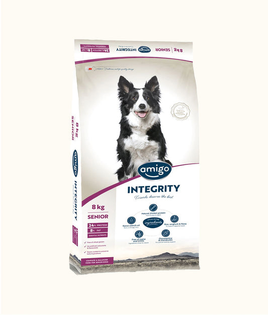 Amigo Integrity Senior Dog Food 8kg | Dashing Pets