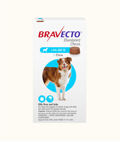 Bravecto® Chewable Tablets for Large Dogs (20kg-40kg) Front | Dashing Pets