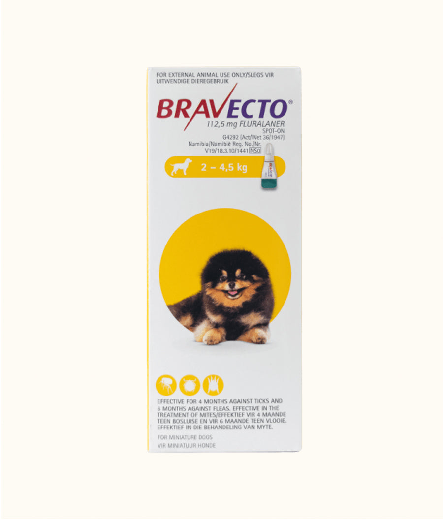 Bravecto® Spot-On for Toy Dogs (2kg-4.5kg) Font | Dashing Pets