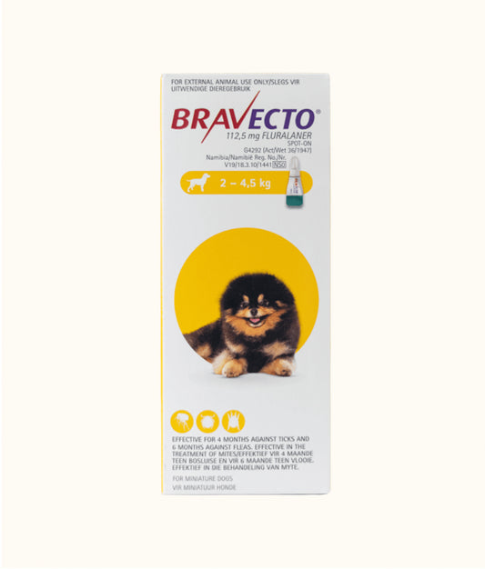 Bravecto® Spot-On for Toy Dogs (2kg-4.5kg) Font | Dashing Pets