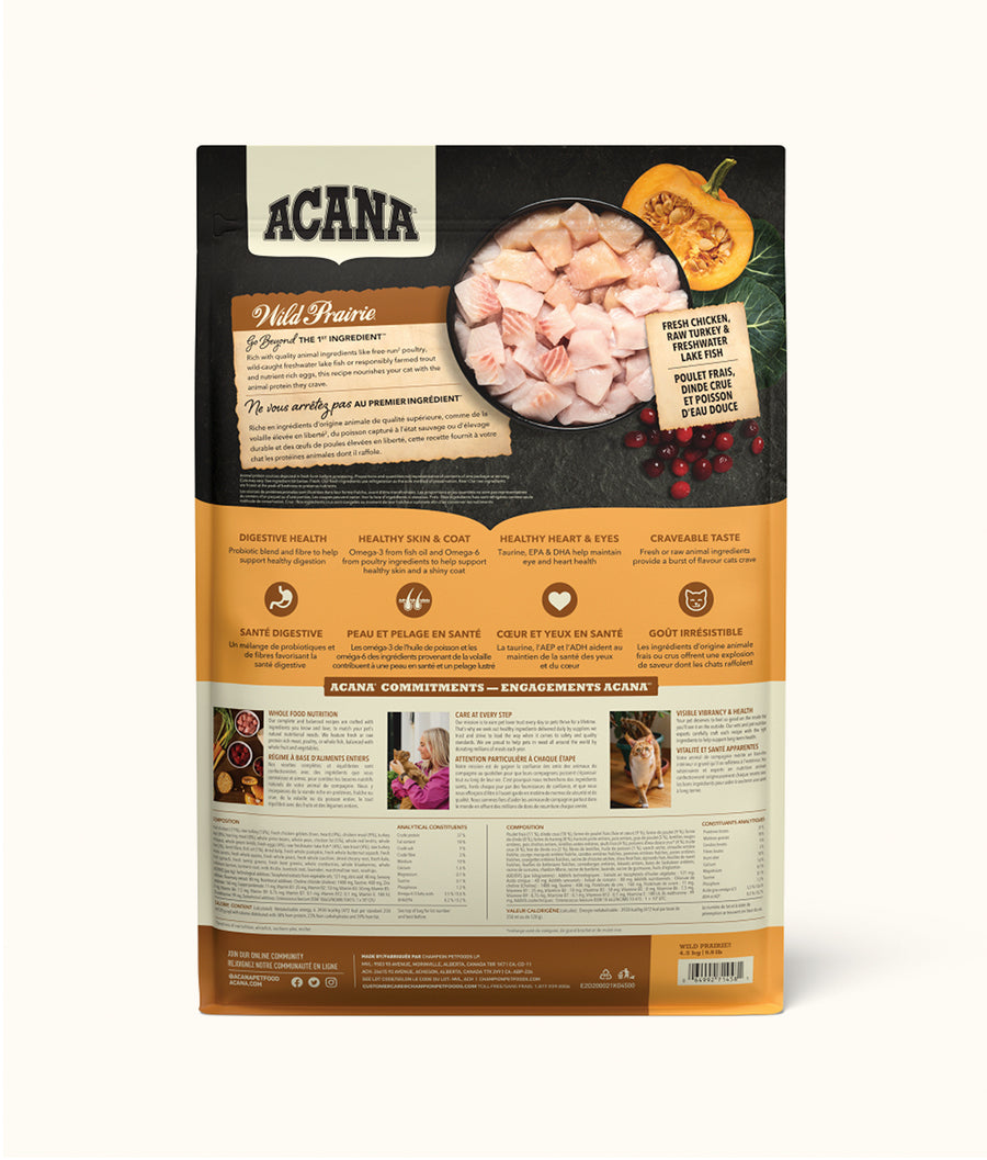 Acana Adult Cat Food Highest Protein Wild  Prairie back | Dashing Pets