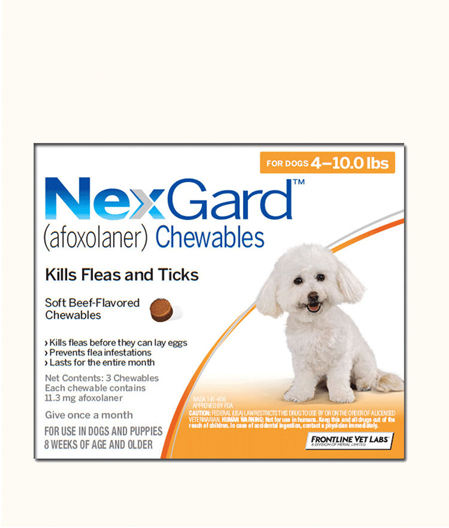 NexGard Chewable Tablets for Extra Small Dogs (2-4.5kg) 1 tablet Front | Dashing Pets
