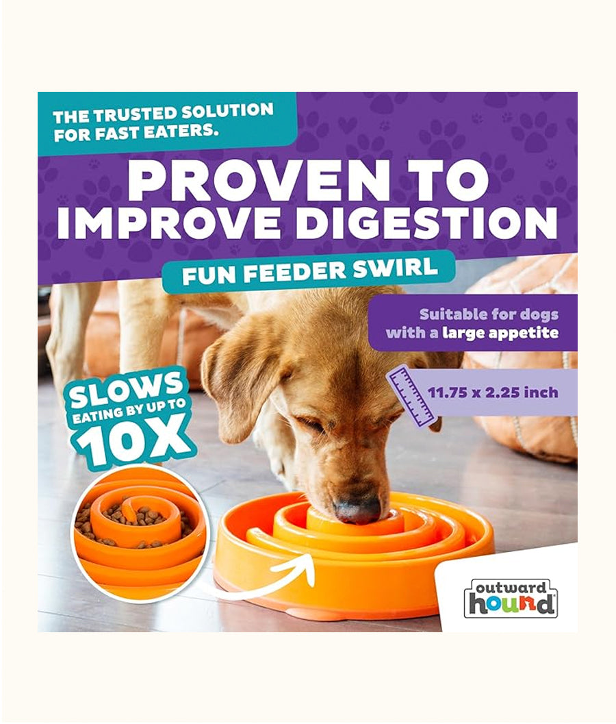 Outward Hound Slow Feeder Spiral/Swirl | Dashing Pets
