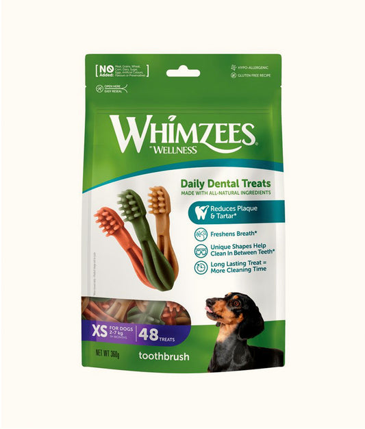 Whimzees Dental Toothbrush XSmall (2–7kg) 48's  | Dashing Pets